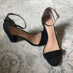 Black Suede Block Heels